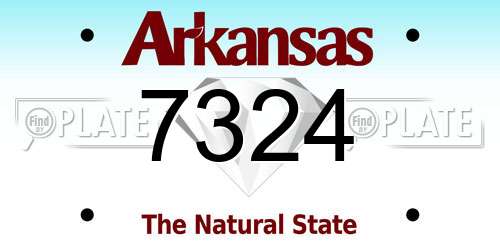 7324 Arkansas License Plate