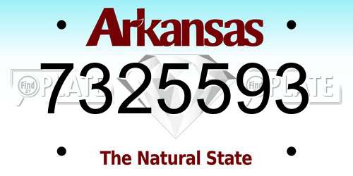 7325593 Arkansas License Plate