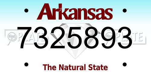 7325893 Arkansas License Plate