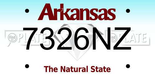 7326NZ Arkansas License Plate