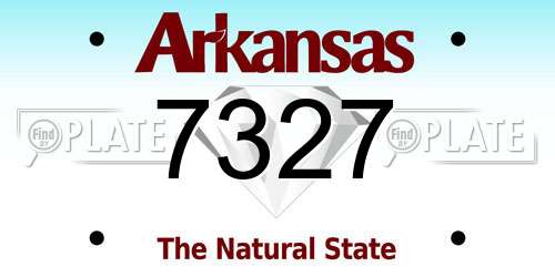 7327 Arkansas License Plate