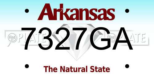 7327GA Arkansas License Plate