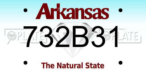 732B31 Arkansas License Plate