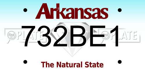 732BE1 Arkansas License Plate