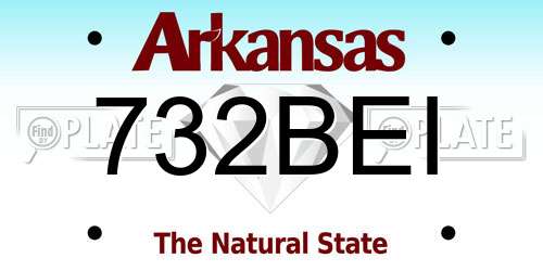 732BEI Arkansas License Plate