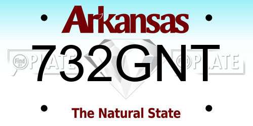 732GNT Arkansas License Plate
