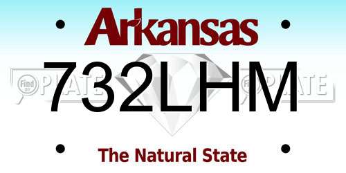 732LHM Arkansas License Plate