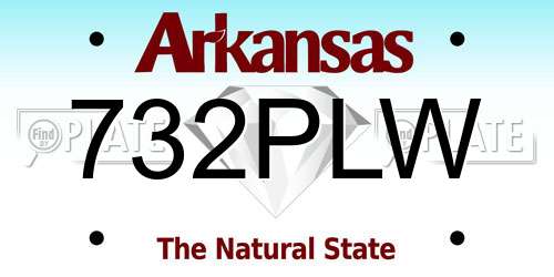 732PLW Arkansas License Plate