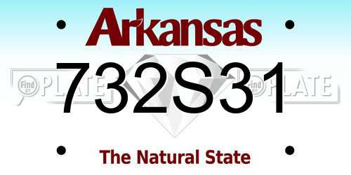 732S31 Arkansas License Plate