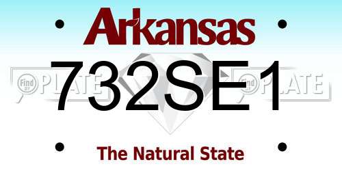 732SE1 Arkansas License Plate