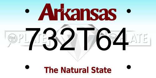 732T64 Arkansas License Plate