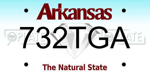 732TGA Arkansas License Plate