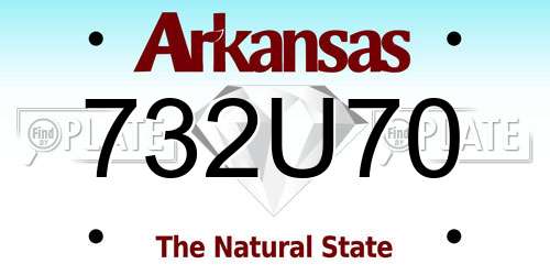 732U70 Arkansas License Plate