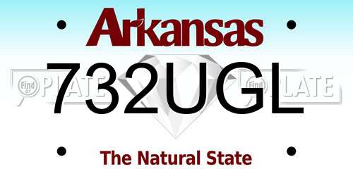 732UGL Arkansas License Plate