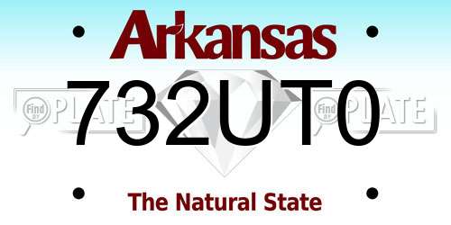 732UT0 Arkansas License Plate