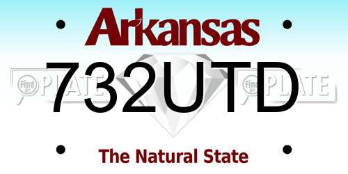 732UTD Arkansas License Plate