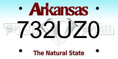 732UZ0 Arkansas License Plate