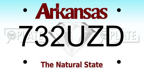 732UZD Arkansas License Plate