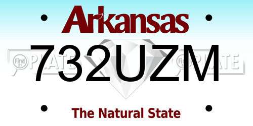 732UZM Arkansas License Plate