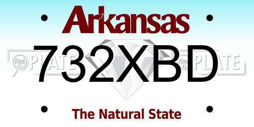 732XBD Arkansas License Plate