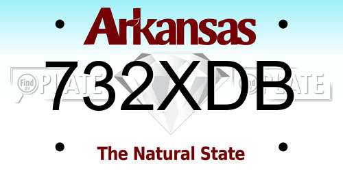 732XDB Arkansas License Plate