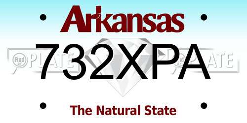 732XPA Arkansas License Plate