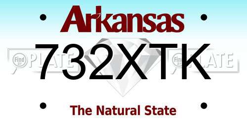 732XTK Arkansas License Plate