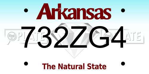 732ZG4 Arkansas License Plate
