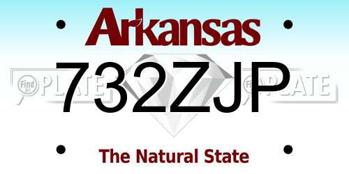 732ZJP Arkansas License Plate