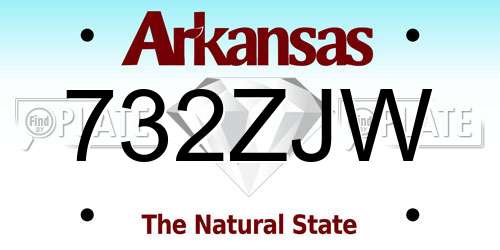 732ZJW Arkansas License Plate