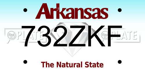 732ZKF Arkansas License Plate
