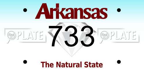 733 Arkansas License Plate