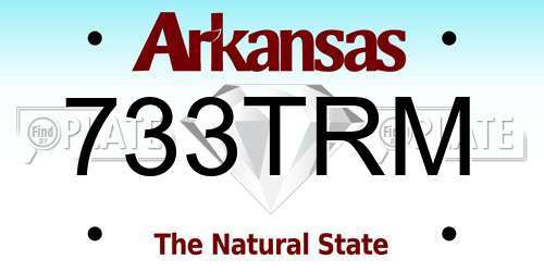 733TRM Arkansas License Plate