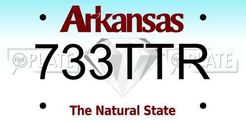 733TTR Arkansas License Plate