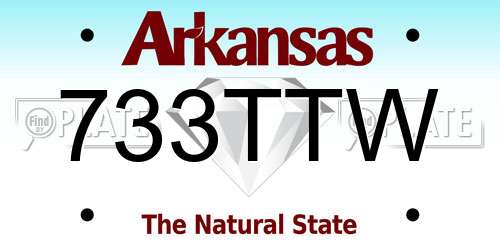 733TTW Arkansas License Plate