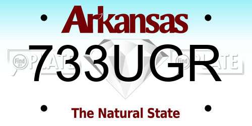 733UGR Arkansas License Plate
