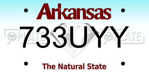 733UYY Arkansas License Plate