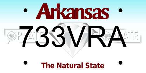 733VRA Arkansas License Plate
