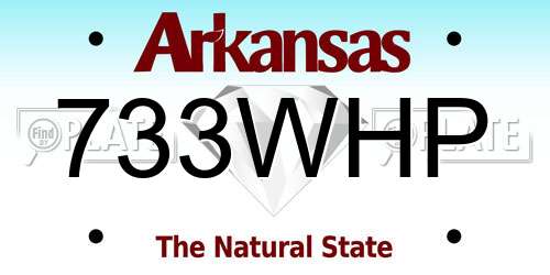 733WHP Arkansas License Plate