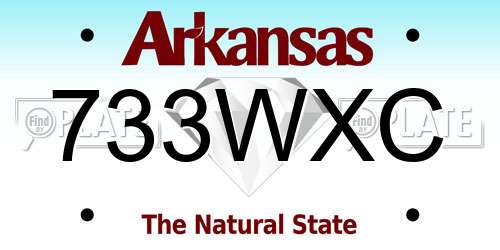 733WXC Arkansas License Plate