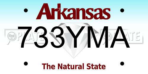 733YMA Arkansas License Plate
