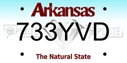 733YVD Arkansas License Plate