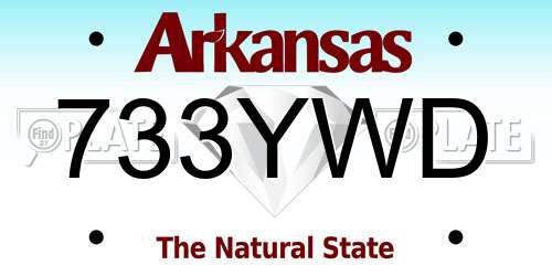 733YWD Arkansas License Plate