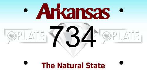 734 Arkansas License Plate
