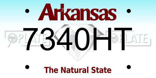 7340HT Arkansas License Plate