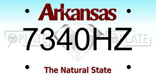 7340HZ Arkansas License Plate