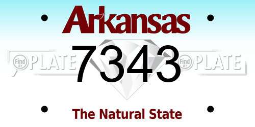 7343 Arkansas License Plate