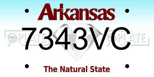 7343VC Arkansas License Plate