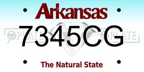 7345CG Arkansas License Plate