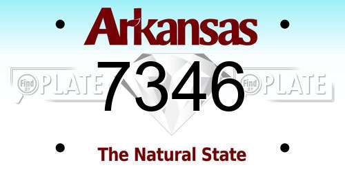7346 Arkansas License Plate
